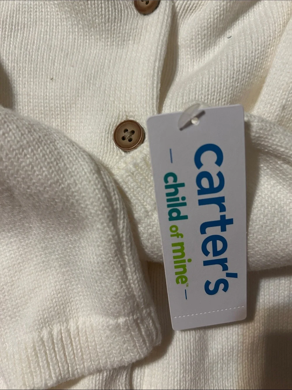 Carter's Cream Knit Hooded Cardigan with Bear Ear Hood